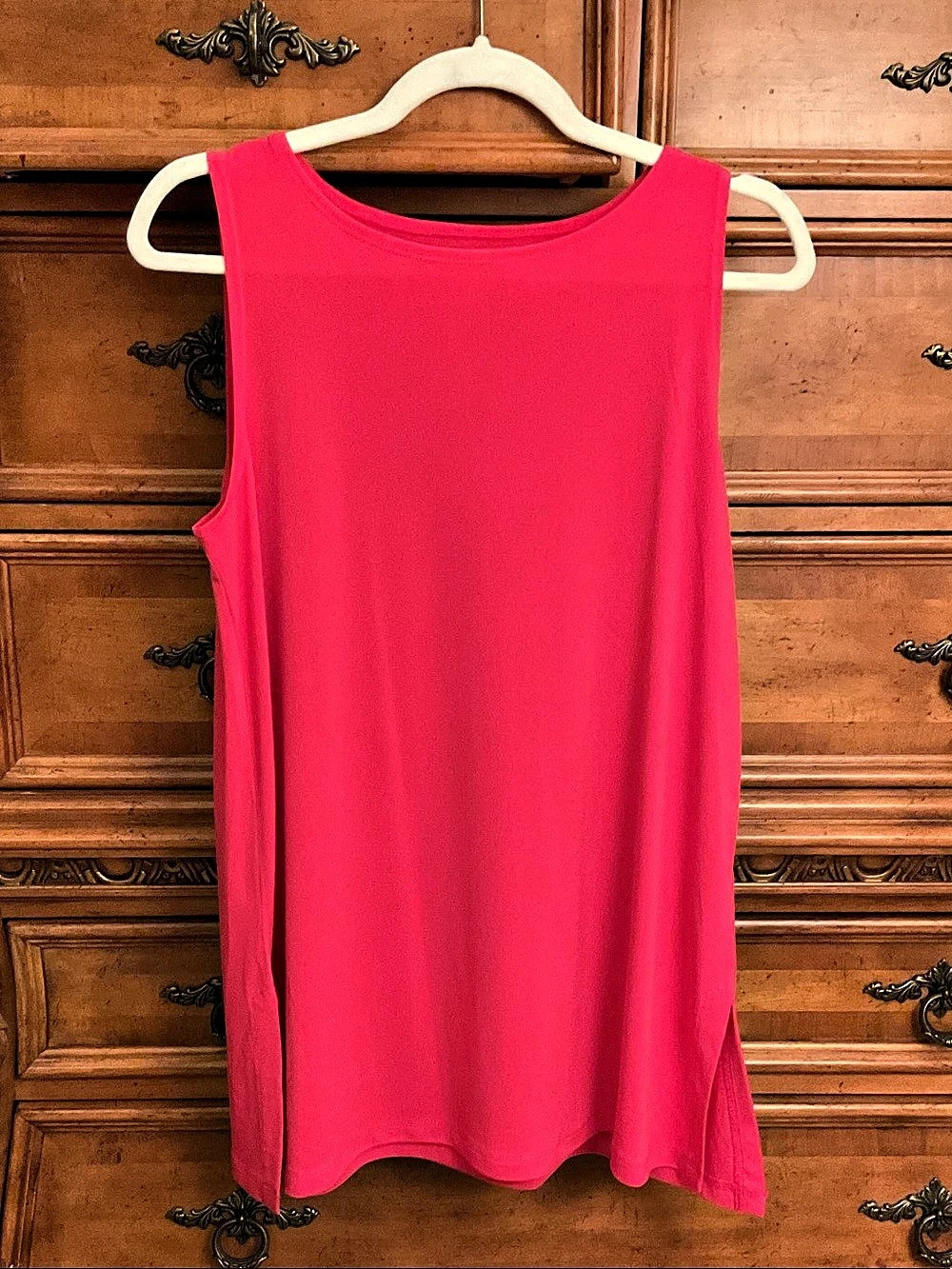 Susan Graver Modern Essentials Liquid Knit Tank Pink Medium